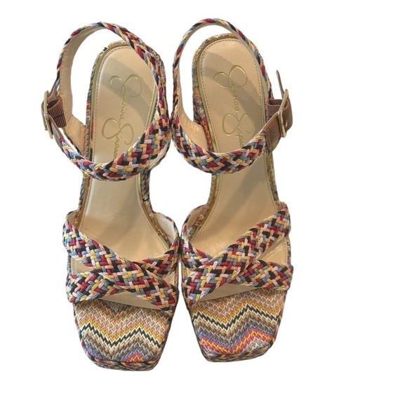 Jessica‎ Simpson Women's Multicolor Woven Brycen Platform Sandals Size 10 - Picture 11 of 15